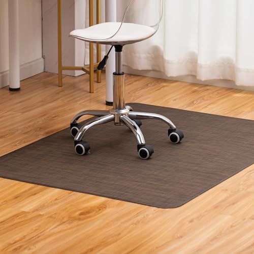 BARoyal Office Chair Mat for Hardwood Floor Under Desk Computer Rolling Chair Mat for Wood/Tile Floor Non-Slip Heavy Duty Desk Rug PVC Plastic Hard Floor Protector 48" x 60"(Coffee) by BAROYAL
