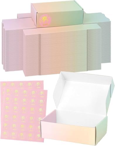 7x5x2 Inch Small Shipping Boxes, Pack of 50 Colored Cardboard Boxes, Cute Mailing Packaging Box for Gift by TryDrem