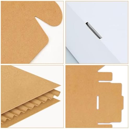 50 Pack,vinyl shipping box,12.5x12.5x2inch, Easy-Fold Shipping Box, White, - Image 3