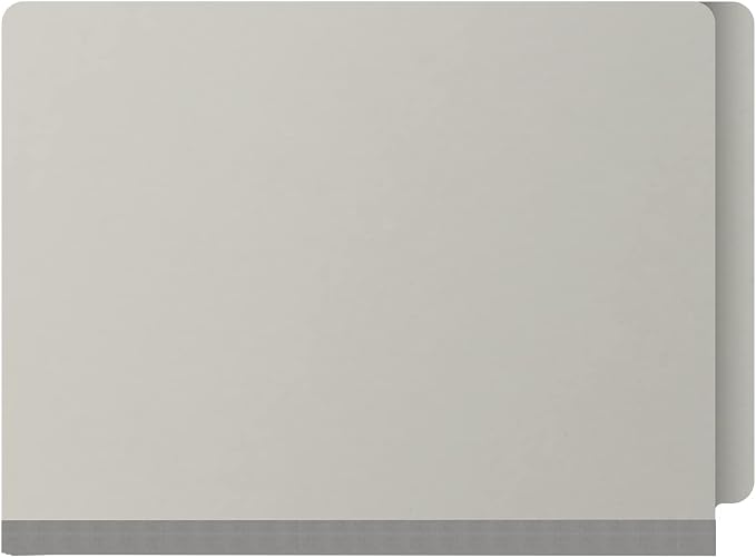 25 Pt. Pressboard Classification Folders, Full Cut End Tab, Letter Size, No Dividers, Light Gray (Box of 25) - Image 3