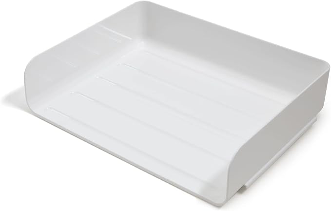 TRU RED Side‑Load Stackable Plastic Letter Tray, White – Desktop Paper Organizer for Office Files & Documents - Image 6