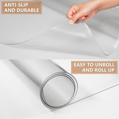 Office Chair Mat, 45" x 53" Vinyl Desk Chair Mat Clear Floor Protector Mat for Hardwood Floor/Rolling Chair Office & Home, Easy Glide and Flat Without Curling - Image 4