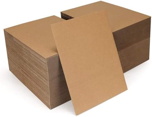 Calenzana 8.5x11 Browm Corrugated Cardboard Sheets, Flat Card Boards Inserts for Crafts, Packing, Shipping, Moving, Mailing, 200 Pack by Calenzana