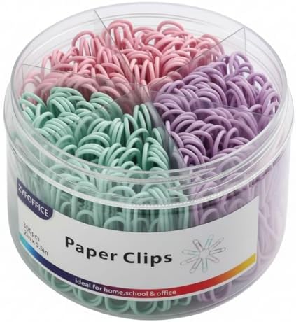 Multicolor Jumbo Paper Clips, Pastel, 1.3 Inch & 2 Inch, 400pcs by ZYFOFFICE