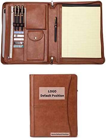 Personalized Vegan Leather Portfolio with Front Pocket for Legal Pad by Geslun