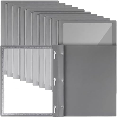 Teling 36 Pcs Report Covers with 3 Prong Presentation Folders, Dark Gray by Teling