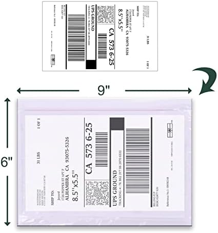 Packing List Pouches 4.5'' X 5.5'', Shipping Label Sleeves, Packing Slip Envelopes, Clear Adhesive Top Loading Packing List (6"" X 9"") - Image 2