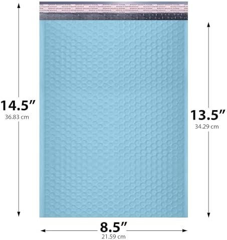 Light Blue Bubble Mailers 8.5x14.5 Poly Padded Envelopes #3 100 Pack - Image 2