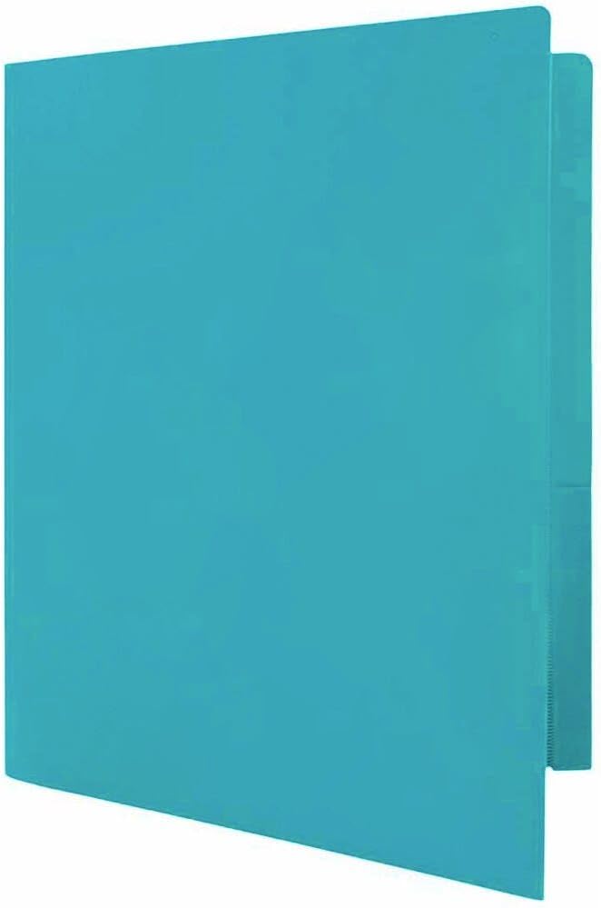 JAM PAPER Heavy Duty Plastic 2 Pocket Extra Tough School Folders - Teal Blue - 24/Pack - Image 3
