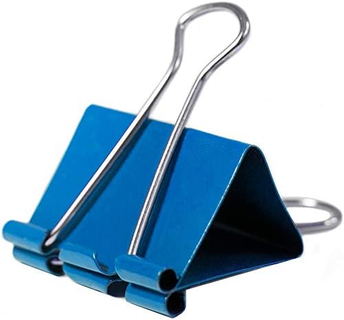 JAM PAPER Colorful Binder Clips - Large - 1 1/2 Inch (41 mm) - Blue Binderclips - 12/Pack - Image 2