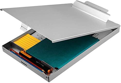 ZCZN Recycled Aluminum Storage Clipboard, Clipboard Box, Form Holder, Suitable for School, Office, Jobsite or Medical Staff, 9.25 x 13.78 Inches, Silver by ZCZN