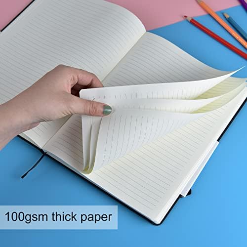 Coopay 6 Pack B5 Notebooks Journal College Ruled Composition Notebooks Classic Hardcover Lined Journals for Office Home School Business Writing Note Taking, 10.2" x 7.5", 100GSM Thick Paper (Black) - Image 4