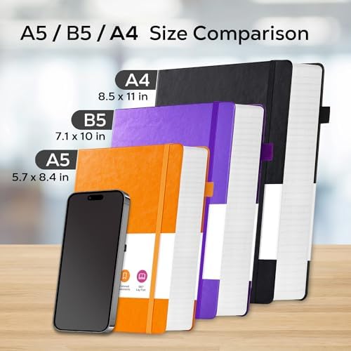 FOCUS DAY Hardcover Journal Notebook 8.5 x 11, 320 Pages Large A4 Notebook Journal College Ruled for School Work, Big Leather Journal for Writing Women Men, 100Gsm Lined Paper, Blue - Image 5