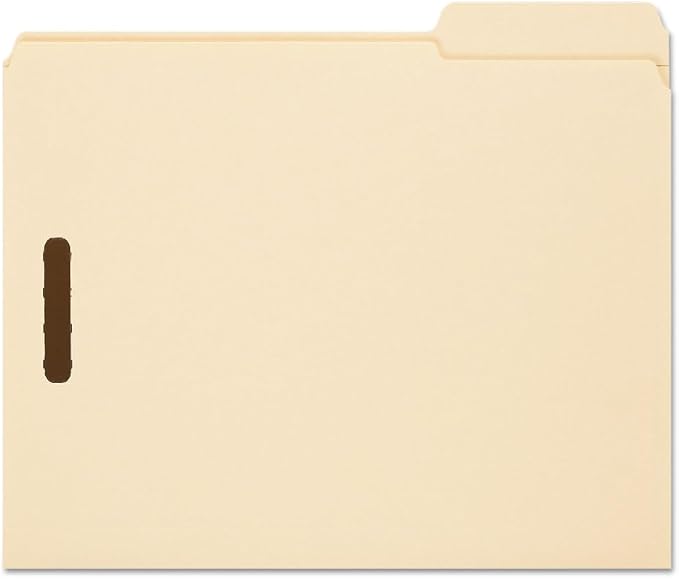 Smead Fastener File Folder, 2-Pack, Reinforced 1/3-Cut Tab Right Position, Letter Size, Manila, 50 per Box (14538) by SMEAD