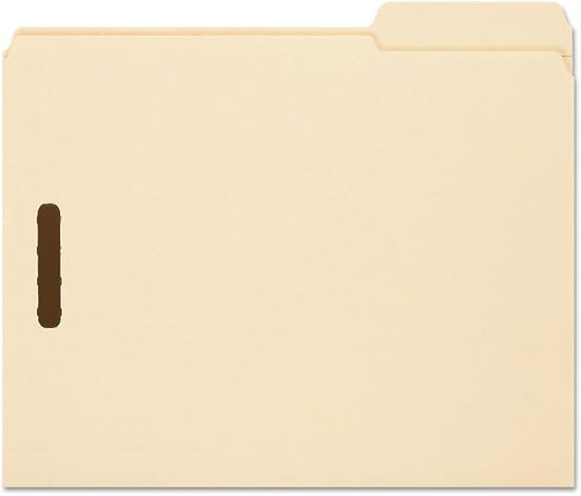 Smead Fastener File Folder, 2-Pack, Reinforced 1/3-Cut Tab Right Position, Letter Size, Manila, 50 per Box (14538) by SMEAD