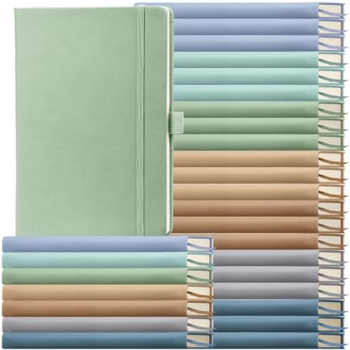 Laumoi 28 Pack A5 PU Leather Lined Notebook Journal, Classic Color,Simple by Unknown