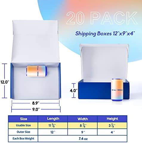 PHAREGE 20 Pack 12x9x4 in Cardboard Shipping Boxes, Royal Blue Gift Box - Image 4