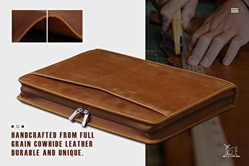 Personalized Leather Portfolio Padfolio for Men, Engraved Gifts for Father's Day for Husband from Wife, Customized Leather Gifts Present for Son/Dad, for Birthday, Brown - Image 5
