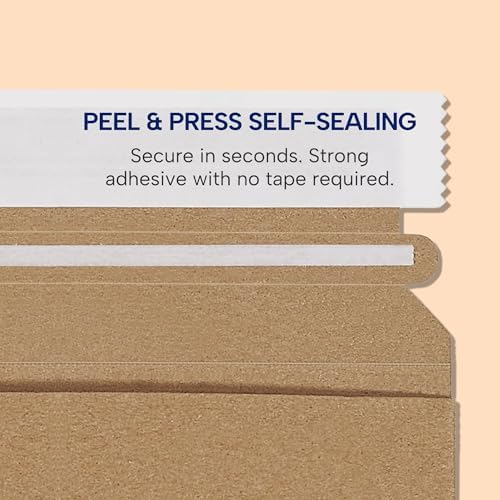 Tape Logic 6 x 6' Stayflats Brand Rigid Flat Mailers, Kraft (Pack of 200) Photo Document Mailers, Peel & Seal Closure, Tear Strip Easy Opening. - Image 4