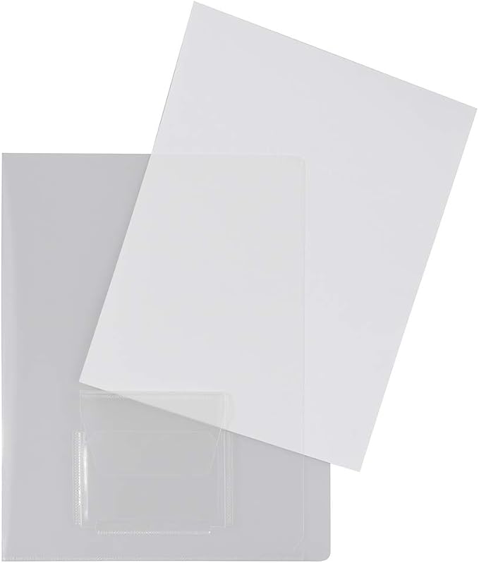 JAM PAPER Plastic Sleeves with Mini Pocket - Letter Size - 9 x 11 1/2 - Clear Project Pockets - 10 Page Protectors/Pack by JAMPaper
