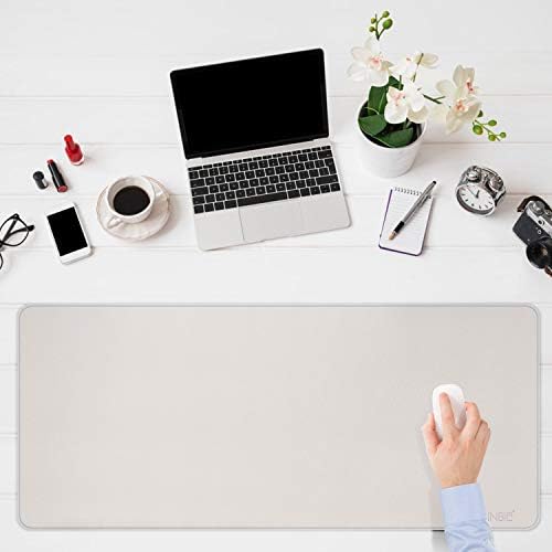 CENNBIE 47.2" x 19.6" Leather Desk mat, Desk mats on top of desks,Perfect Desk Mate for Office and Home(Cream) - Image 4