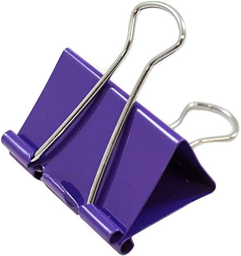 JAM PAPER Colorful Binder Clips - Large - 1 1/2 Inch (41 mm) - Purple Binderclips - 12/Pack - Image 2