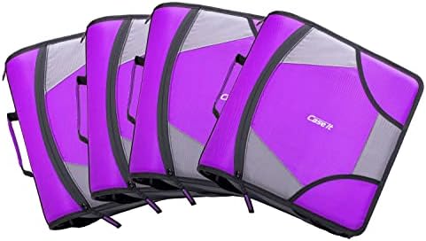 Case-it School Zipper Binder | 4" D-Rings | 800-Sheet | D-186 Deep Purple by Case-it