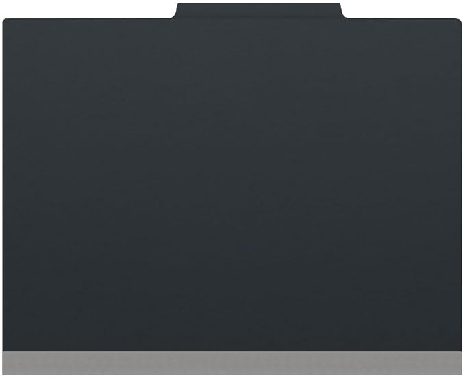 25 Pt. Pressboard Classification Folders, 2/5 Cut ROC Top Tab, Letter Size, 1 Pocket Divider, Black (Box of 10) - Image 2