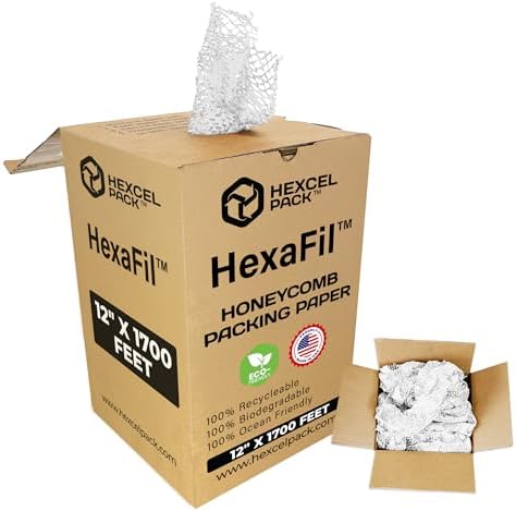 HexcelPack HexaFil Honeycomb Packing Paper Filler - White, 12" x 1700' by HexcelPack
