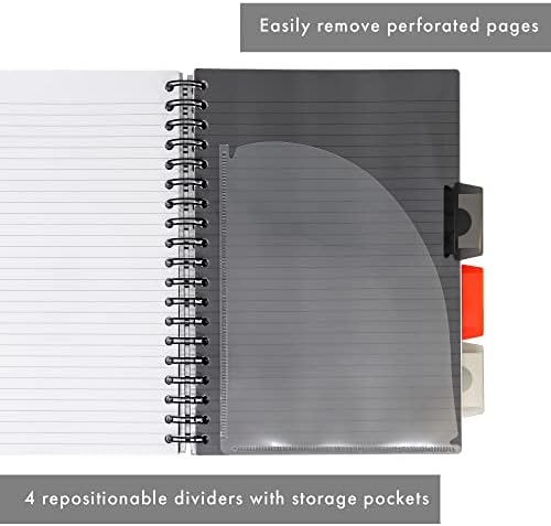 Pukka Pad 5 Subject Spiral Notebook 12-Pack - 200 Pages, 100 Sheets of 80GSM Paper with Repositionable Dividers & Perforated Edges for School & Office Planning & Organization - B5-7 X 10, Metallic - Image 5