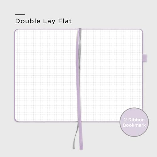 &And Per Se Graph Notebook, 5mm Grid, A5 Hardcover, 160 Pages 100gsm Thick Paper, Grid Journal for Diagrams, Wireframes, CAD Sketches (Lavender) - Image 4