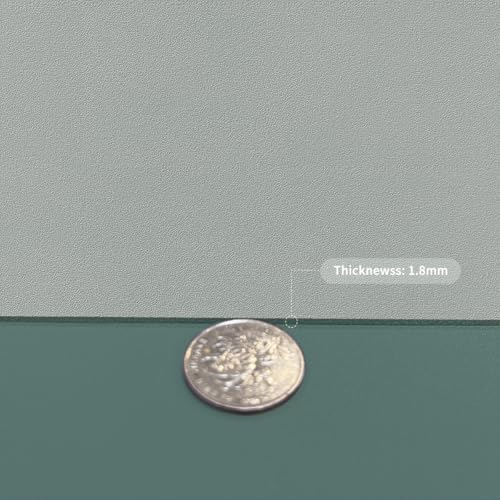 Faux Leather Table Cover,1.8mm Thick,17x72 Inch Desk Cover,Dresser Cover Top,Dresser Protector Top,Dresser Cover,End Table Cover.(Aqua Blue+Gray,17x72) - Image 3
