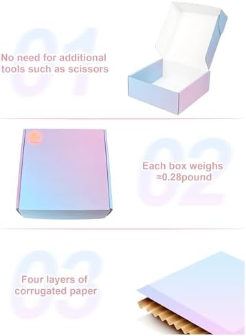 Shipping Boxes 8x8x3 Inch - 30 Pack: Medium Corrugated Cardboard Boxes - Purple Shipping Boxes for Small Business - Image 4