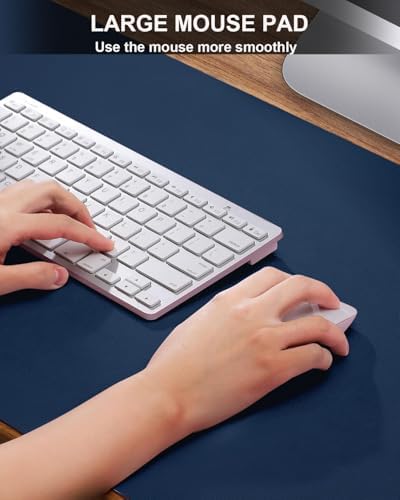 Leather Desk Protector, Non-Slip PU Laptop Mat for Office/Home - Waterproof Writing Pad (31.5"x15.7", Midnight Blue) - Image 3