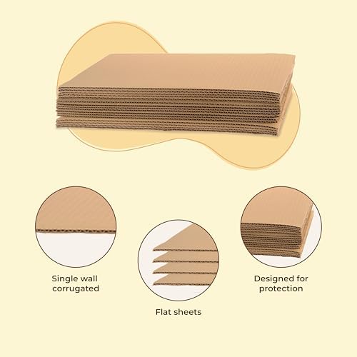 The Boxery Corrugated Cardboard Sheets 20''x20'' - (1/8'' Thick) | 400 Sheets | Brown | Insert Pads, Frame Backing, DIY Projects, Arts and Crafts, Dividers, Mailing, Packing Protection - Image 4