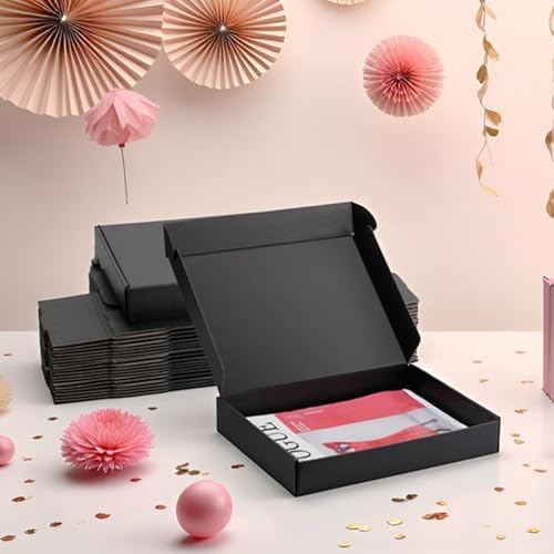12x9x2 inch Black Shipping Boxes for Small Business- Set of 25 - Image 6