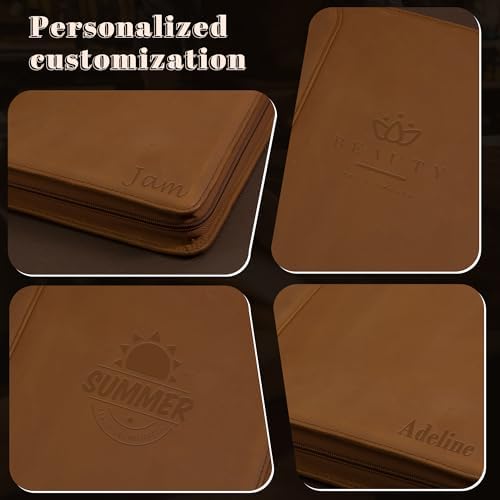 Personalized Genunie Leather Portfolio Binder, Customized Leather Portfolio for Men,Business Portfolio Organizer for A4 Size Notepad, Customized Gift - Image 2