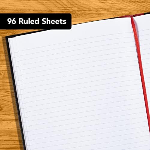 Black n' Red Notebooks, Business Journals, 3 Pack, 11-3/4" x 8-1/4", 96 Sheets, Ruled, Optik Paper, Hardcover, Casebound, Black (400123487) - Image 3