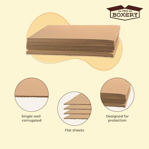 The Boxery Corrugated Cardboard Sheets 10 7/8''x16 7/8'' - (1/8'' Thick) | 100 Sheets | Brown | Insert Pads, Frame Backing, DIY Projects, Arts and Crafts, Dividers, Mailing, Packing Protection - Image 4