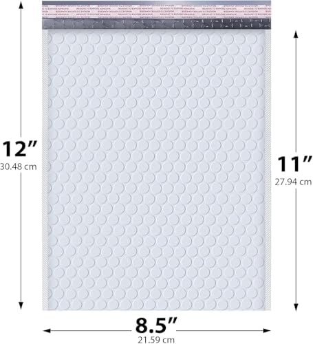 Arctic White Bubble Mailers 8.5x12 Poly Padded Envelopes #2 300 Pack - Image 2