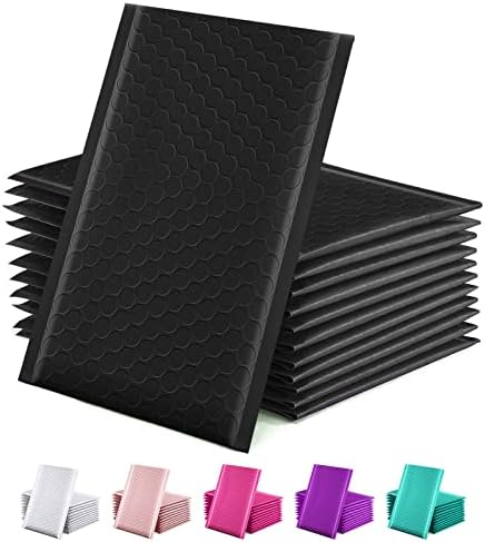 GSSUSA 100 Pack Bubble Mailers 6x10 Inches Black Shipping Bags Self Seal by GSSUSA
