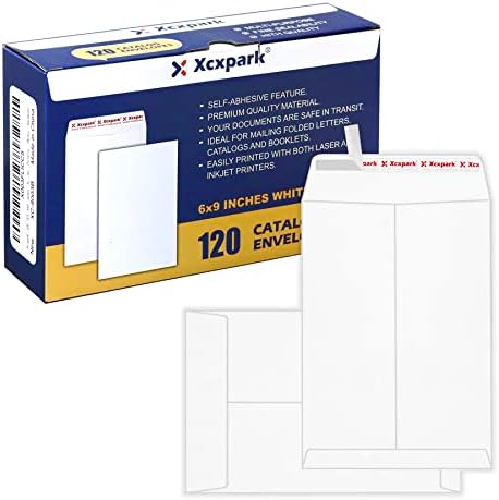 Xxcxpark 120 PCS 6x9 inches Security Catalog Envelopes Printable Self Seal Envelopes, Anti Tear White Envelopes for Invitation Cards, Pictures, Photos, Documents by Xxcxpark