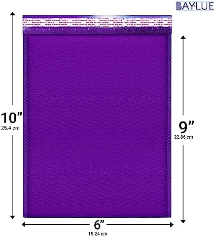 Purple Bubble Mailers 6x10, Poly Padded Envelopes #0, 250 Pack Bulk - Image 2