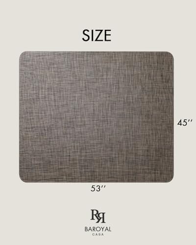 Baroyal Office Chair Mat for Hardwood Floor Under Desk Computer Rolling Chair Mat for Wood/Tile Floor Non-Slip Heavy Duty Desk Rug PVC Plastic Hard Floor Protector 45"x 53" (Dark Walnut) - Image 6