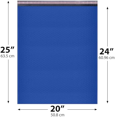 Royal Blue Bubble Mailers 20x25, Poly Padded Envelopes #10, 50 Pack - Image 2