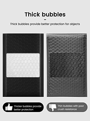 GSSUSA Black Bubble Mailers 4x8 Inches 50 Pack Self-seal Shipping Bags - Image 4