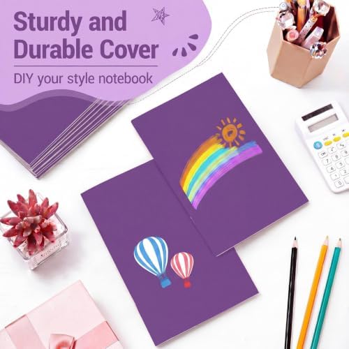 Mimorou 100 Pcs A5 Journals Notebooks Bulk,Purple,Lined - Image 4