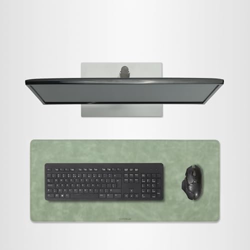 Full Grain Leather Desk Pad, Mint Green, L (27.6 x 11.8 inch) by DAREhue