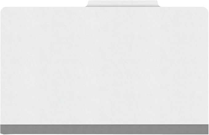 18 pt Heavy Duty Top Tab Color Folders, 2/5 Cut ROC Top Tab, Legal Size, 2 Dividers, White (Box of 10) - Image 3
