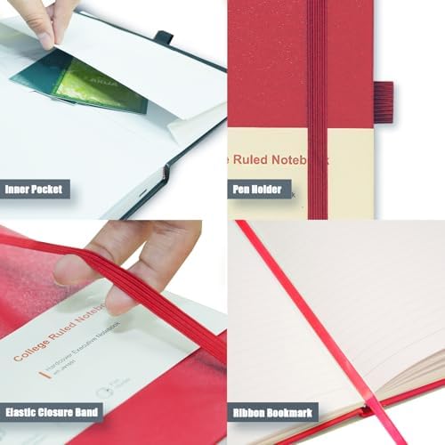Heture Hardcover Notebooks, A5 Lined Journals Notebook for Writing 160 Pages, 8.2 x 5.5 inch, 10 Colors Classic Ruled Notebooks for College/Work/Travel (Assorted Color, 10 Pack) - Image 4